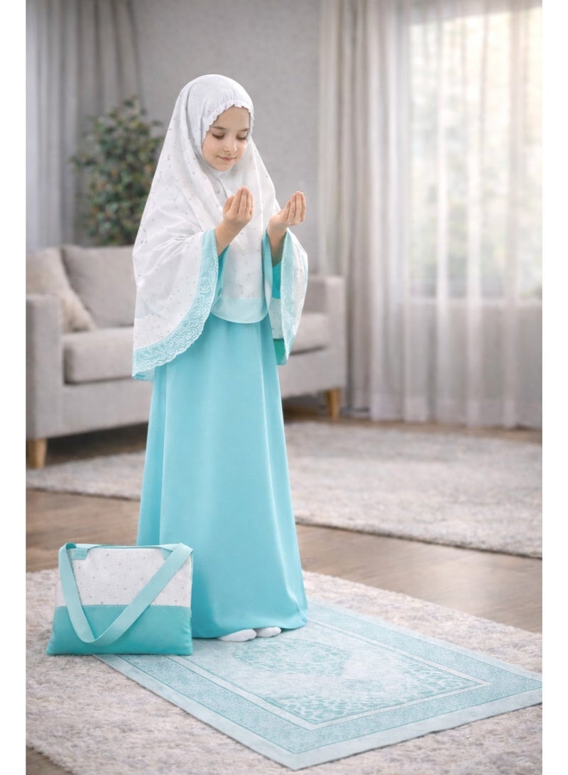 Elanesa  12–13 Years – Kids’ Unique Prayer Attire with Matching Bag and Prayer Mat, Made in Turkey - Image 2